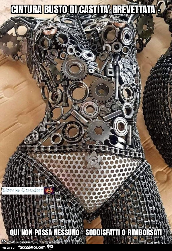 Cintura busto di castità brevettata - qui non passa nessuno - soddisfatti o rimborsati