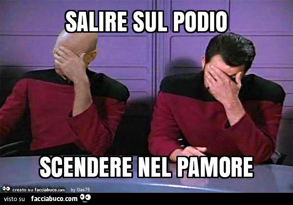 Salire sul podio scendere nel pamore