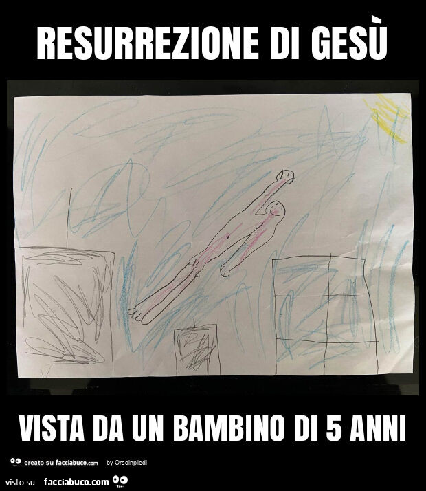 Resurrezione di gesù vista da un bambino di 5 anni