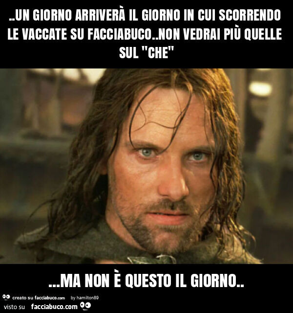 Un giorno arriverà il giorno in cui scorrendo le vaccate su facciabuco. Non vedrai più quelle sul "che"… ma non è questo il giorno