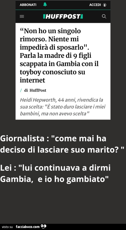 Donna con 9 figli scappa in Africa