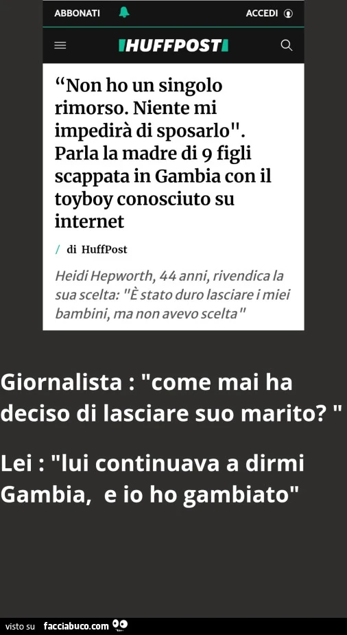 Donna con 9 figli scappa in Africa