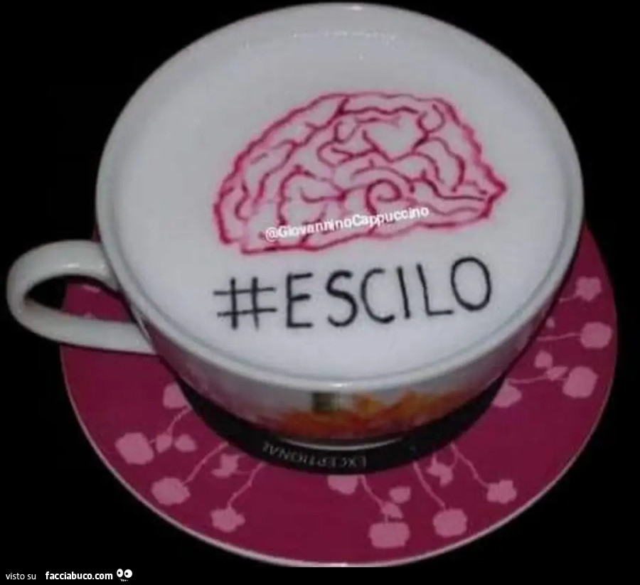 Escilo caffè tazzina scritta cervello