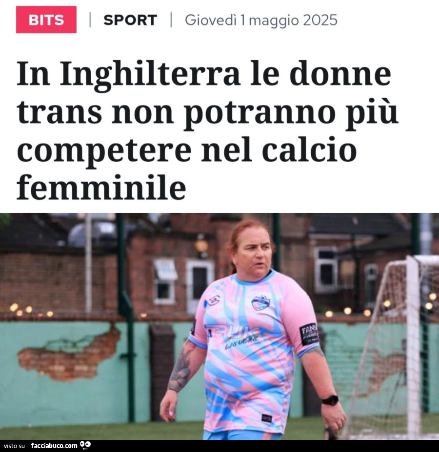 Inghilterra e calcio femmininile senza trans