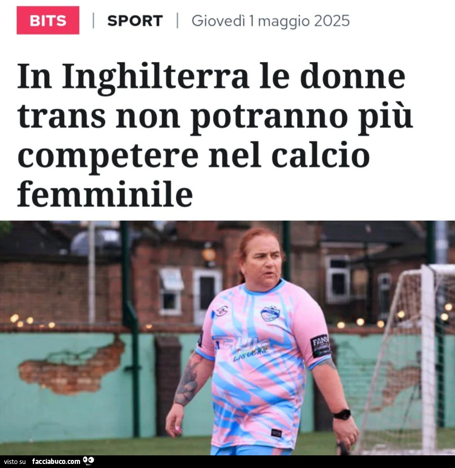 Inghilterra e calcio femmininile senza trans