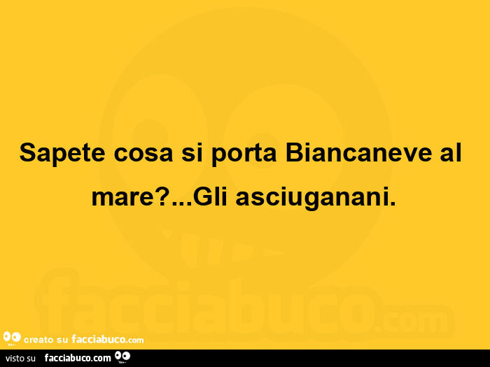 Sapete cosa si porta Biancaneve al mare? Gli asciuganani