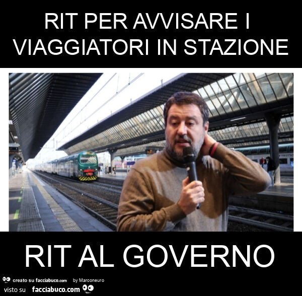 Rit per avvisare i viaggiatori in stazione rit al governo