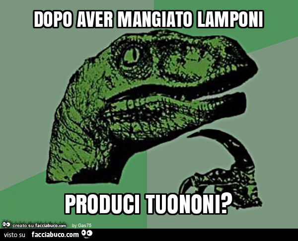 Dopo aver mangiato lamponi produci tuononi?