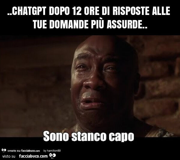 Chatgpt dopo 12 ore di risposte alle tue domande più assurde