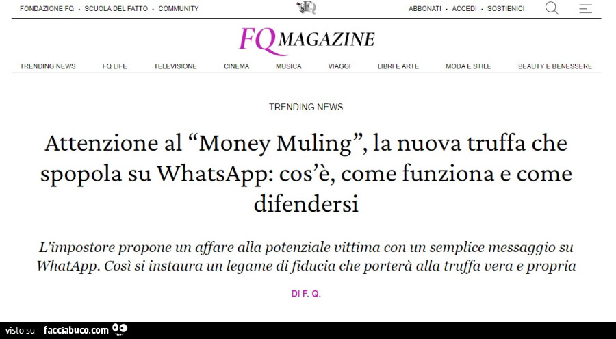 Attenzione al money muling, la nuova truffa che spopola su whatsapp: cos'è, come funziona