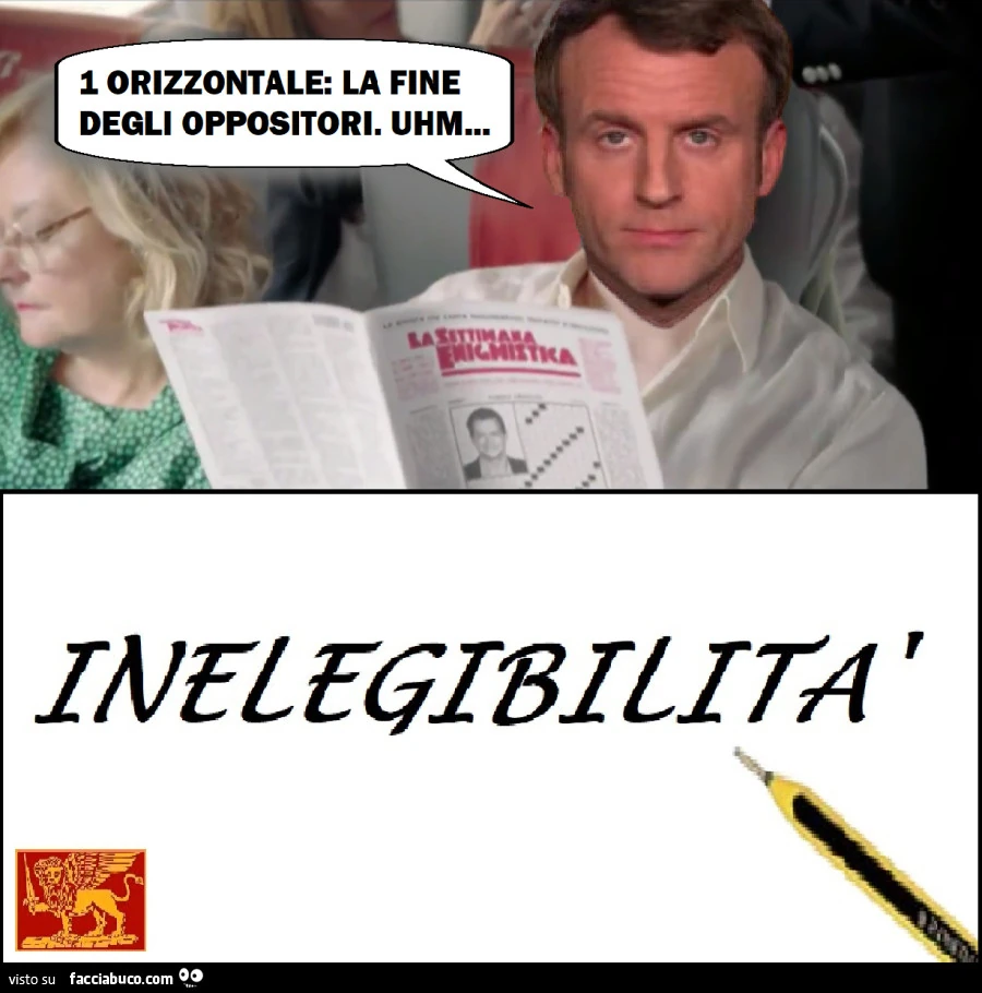 Macron fa cruciverba con la fine degli oppositori รจ l'ineleggibilitร
