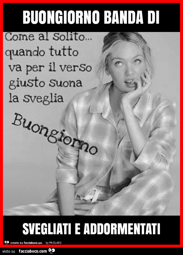 Buongiorno banda di svegliati e addormentati