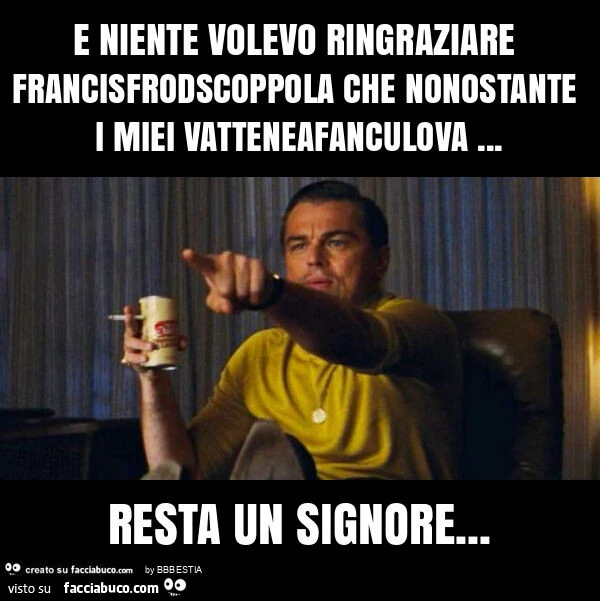 E niente volevo ringraziare francisfrodscoppola che nonostante i miei vatteneafanculova&hellip; resta un signore