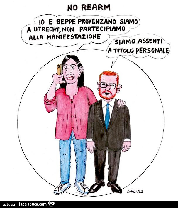 No rearm. Io e beppe provenzano siamo a utrecht, non partecipiamo alla manifestazione. Siamo assenti a titolo personale