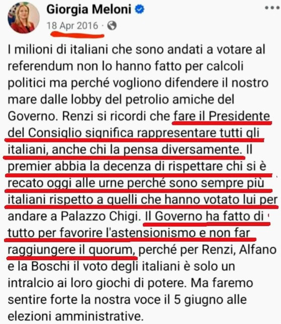 Meloni referendum scheda
