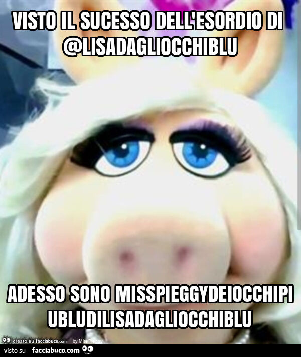 Visto il sucesso dell'esordio di @lisadagliocchiblu adesso sono misspieggydeiocchipiubludilisadagliocchiblu