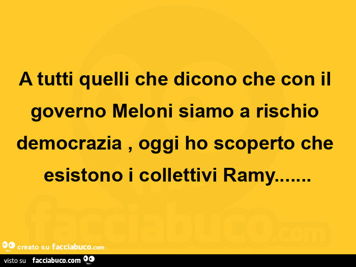 A tutti quelli che dicono che con il governo meloni siamo a rischio democrazia, oggi ho scoperto che esistono i collettivi ramy