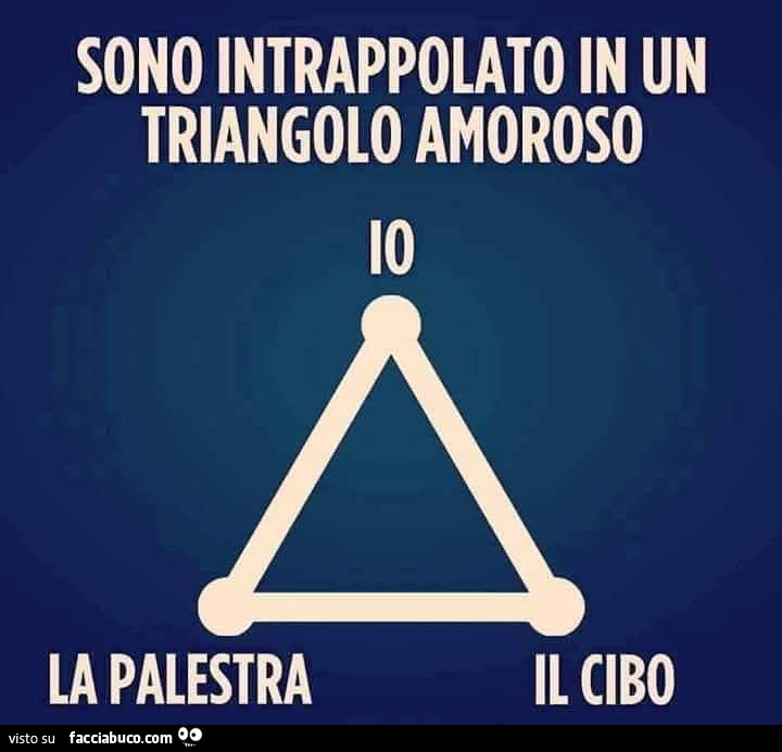 Sono intrappolato in un triangolo amoroso: io, la palestra, il cibo