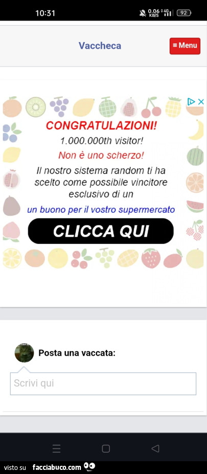 Congratulazioni! Il nostro sistema random ti ha scelto come possibile vincitore esclusivo di un un buono per il vostro supermercato