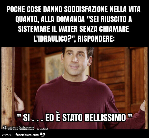 Poche cose danno soddisfazione nella vita quanto, alla domanda "sei riuscito a sistemare il water senza chiamare l'idraulico? ", Rispondere