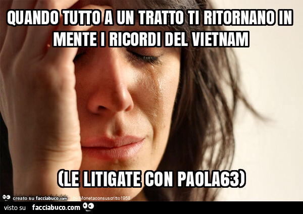 Quando tutto a un tratto ti ritornano in mente i ricordi del vietnam (le litigate con paola63)