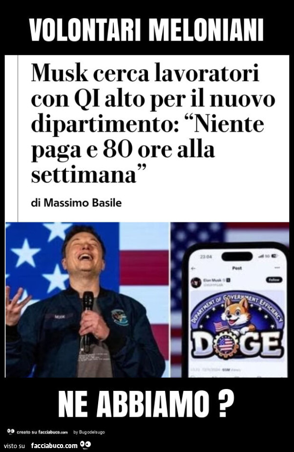 Volontari meloniani ne abbiamo?