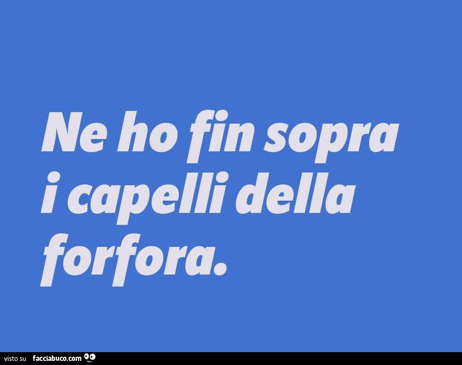 Ne ho fin sopra i capelli della forfora