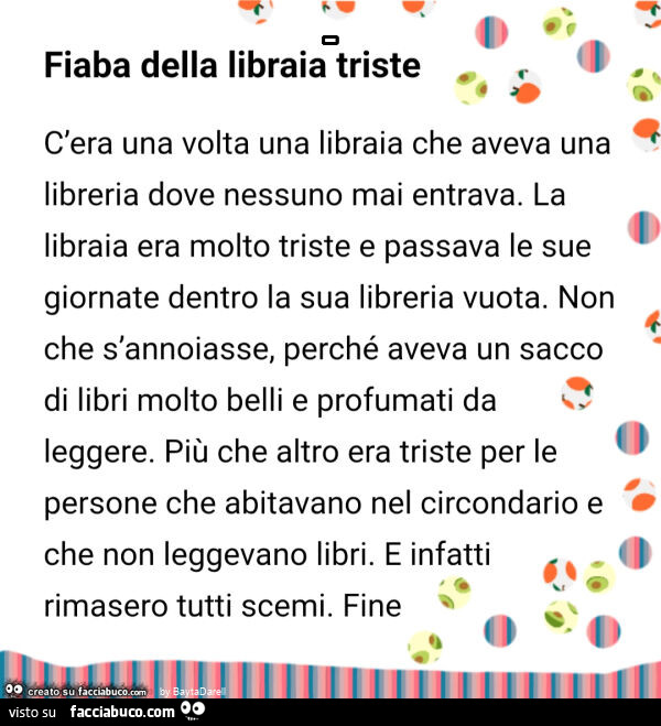 Fiaba della libraia triste di Guido Catalano