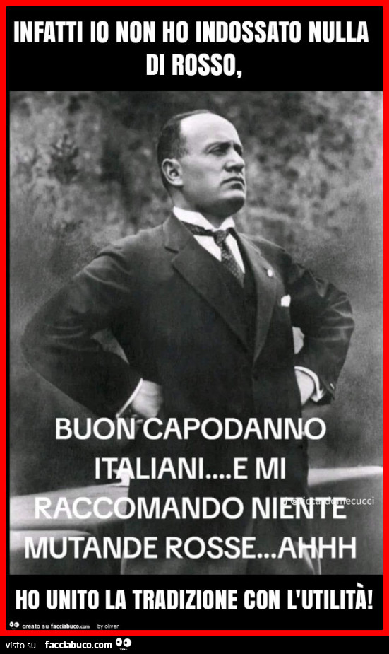 Infatti io non ho indossato nulla di rosso, ho unito la tradizione con l'utilitÀ