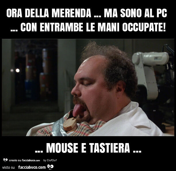 Ora della merenda… ma sono al pc… con entrambe le mani occupate! … Mouse e tastiera