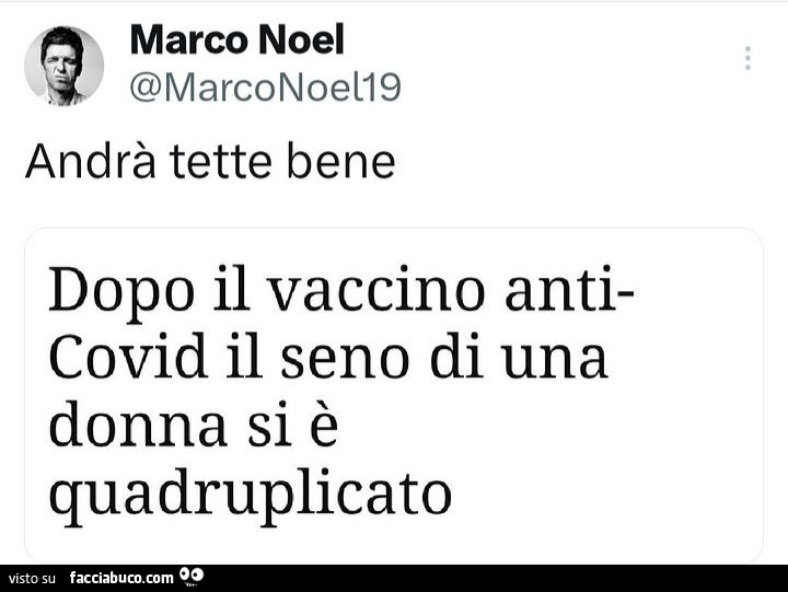 Andrà tette bene. Dopo il vaccino anti covid il seno di una donna si è quadruplicato