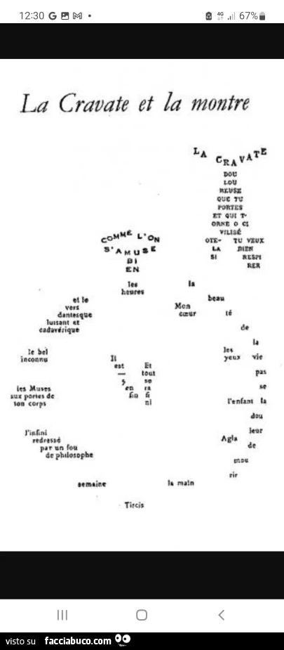 Giornata Internazionale Disegno poesia Cravatta e Orologio di Apollinaire