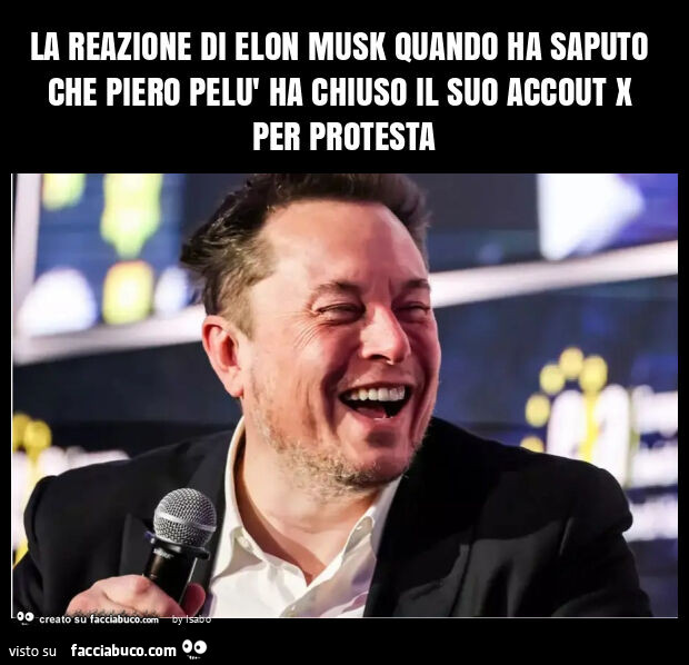 La reazione di elon musk quando ha saputo che piero pelù ha chiuso il suo accout x per protesta