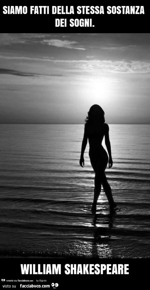 Siamo fatti della stessa sostanza dei sogni. William shakespeare