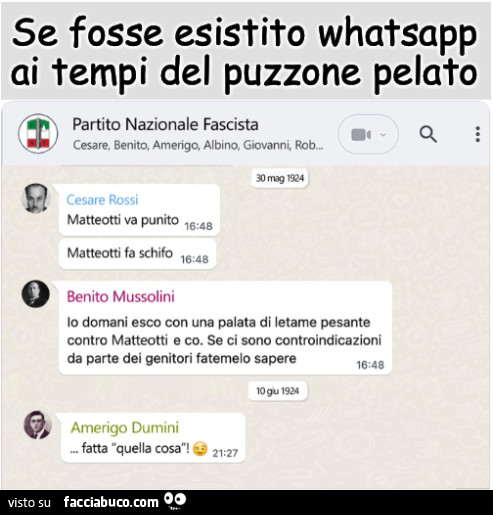 Se fosse esistito whatsapp ai tempi del puzzone pelato