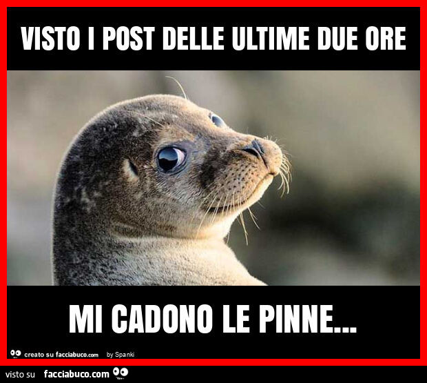 Visto i post delle ultime due ore mi cadono le pinne