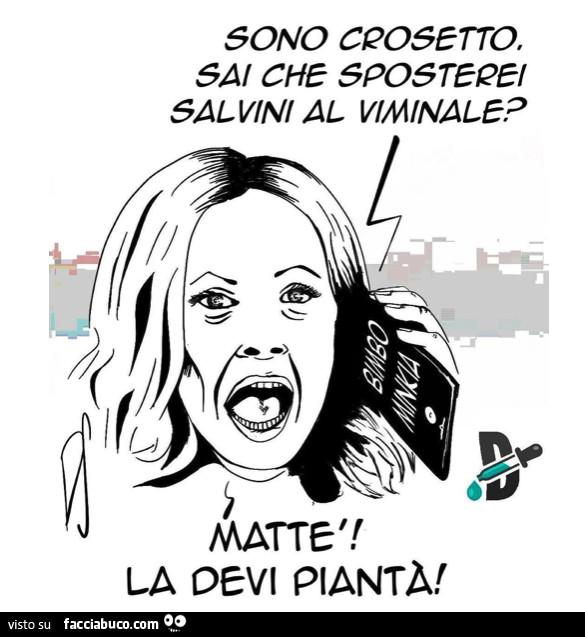 Sono Crosetto. Sai che sposterei Salvini al Viminale? Mattè la devi piantà