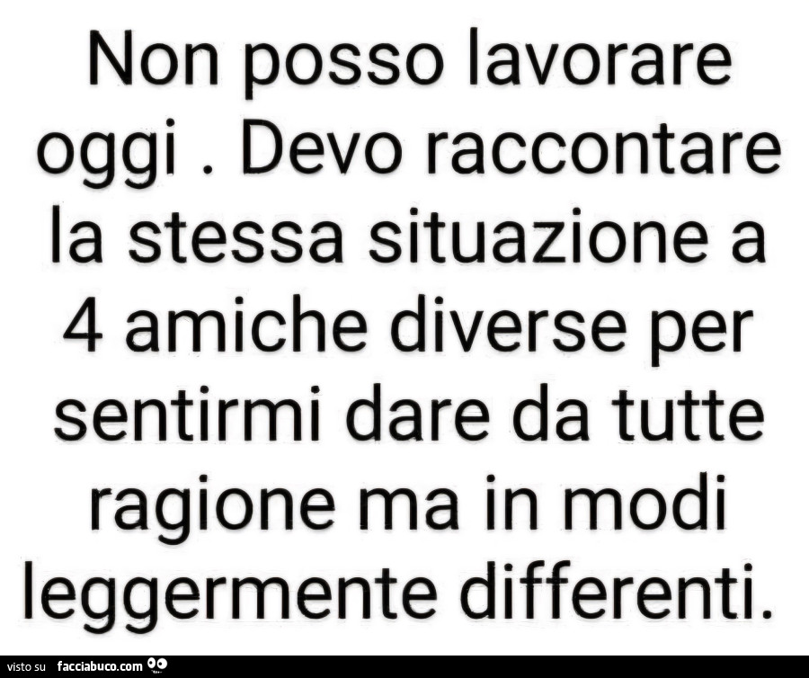 Non posso lavorare