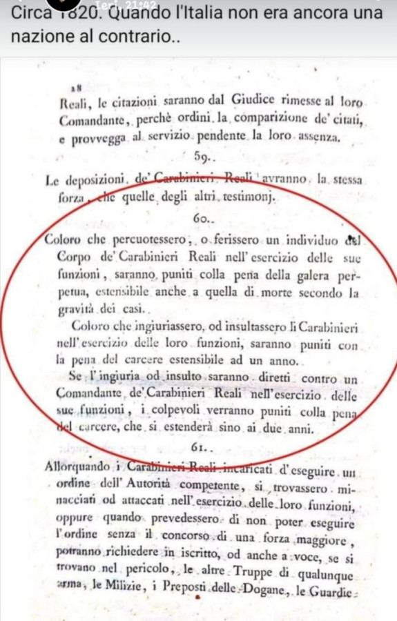 Circa 1820. Quando l'italia non era ancora una nazione al contrario