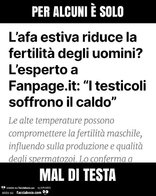Per alcuni è solo mal di testa