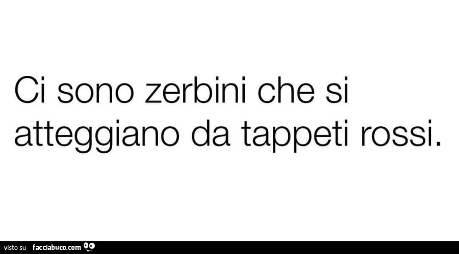 Ci sono zerbini che si atteggiano da tappeti rossi