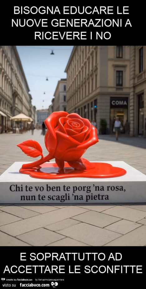 Bisogna educare le nuove generazioni a ricevere i no e soprattutto ad accettare le sconfitte