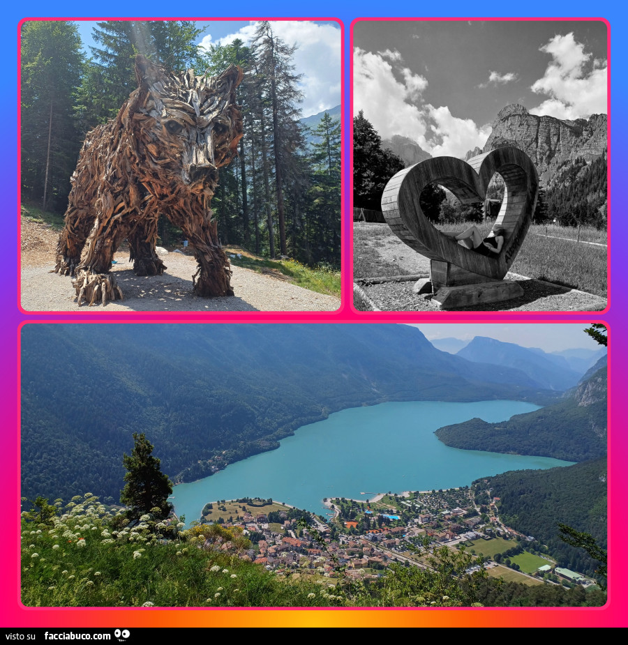 Lago di Molveno orso di pradel artista martalar Trentino