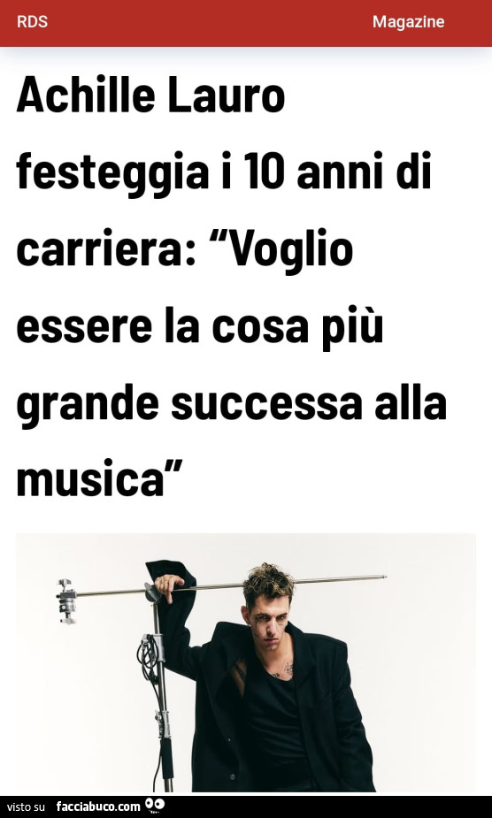 Achille Lauro festeggia i 10 anni di carriera: voglio essere la cosa più grande successa alla musica