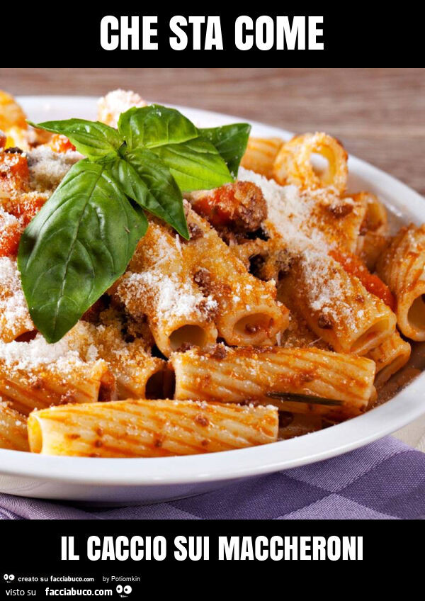 Che sta come il caccio sui maccheroni