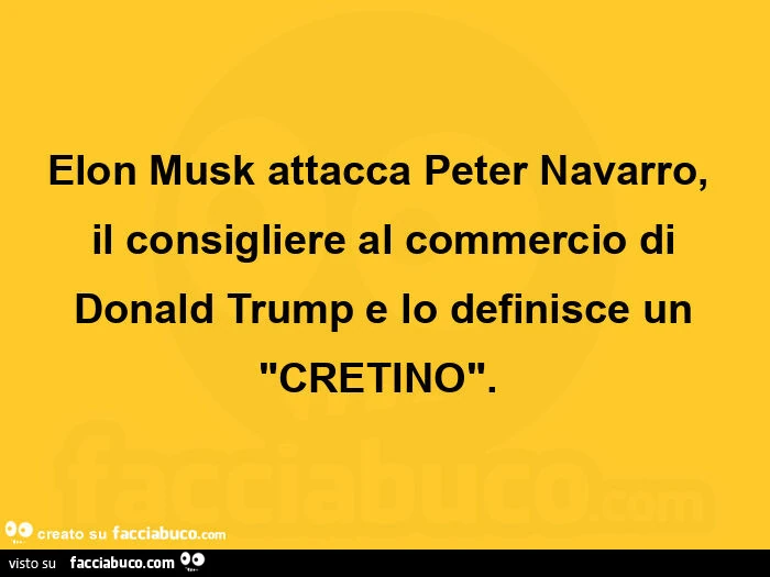 Elon Musk attacca Peter Navarro, il consigliere al commercio di donald trump e lo definisce un cretino