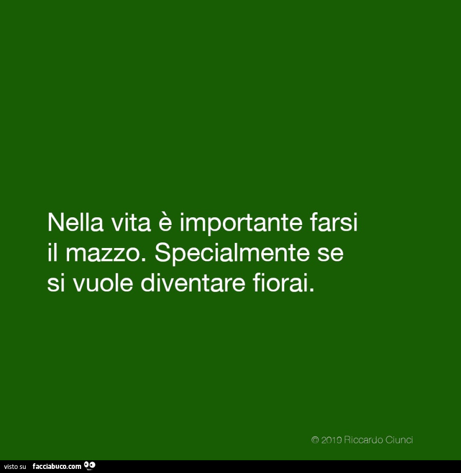 Nella vita è importante farsi il mazzo. Specialmente se si vuole diventare fiorai