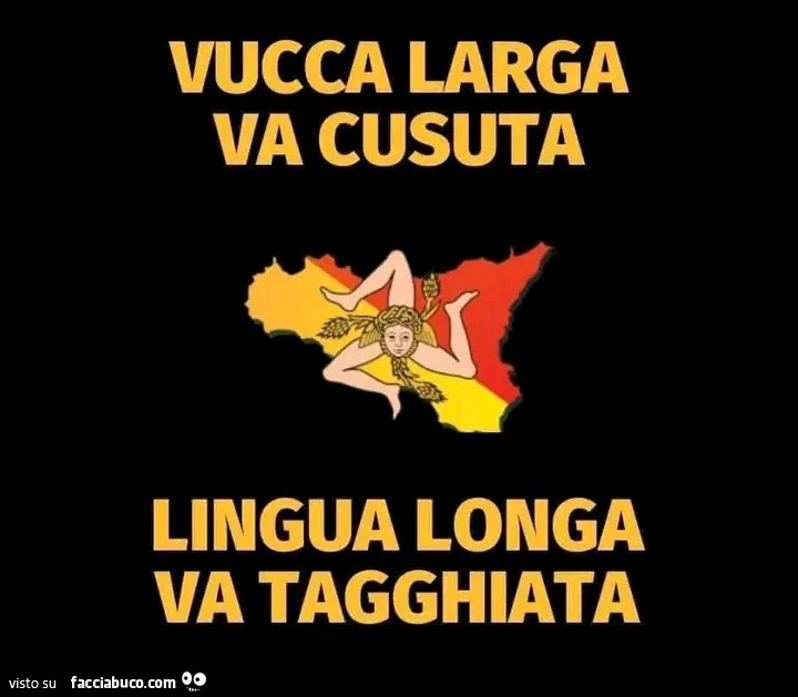 Vucca larga va cusuta lingua longa va tagghiata