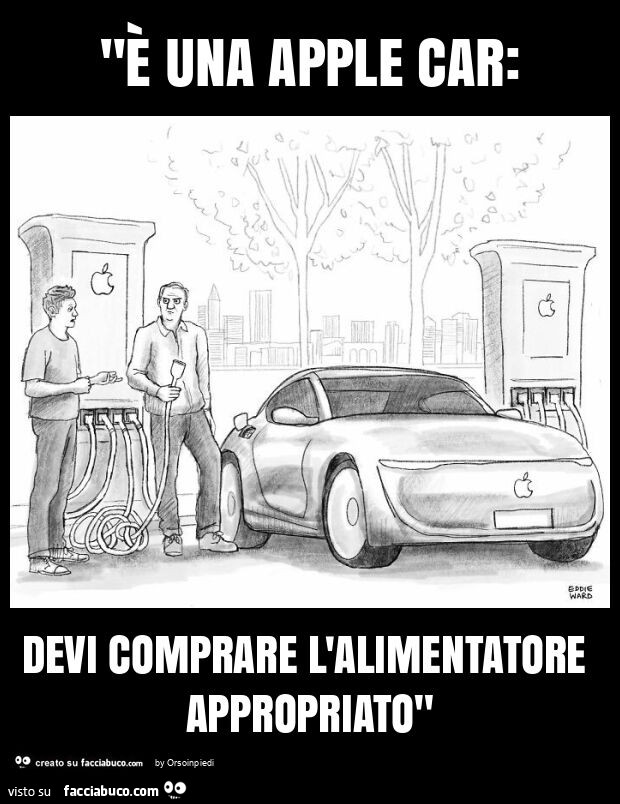 "è una apple car: devi comprare l'alimentatore appropriato"