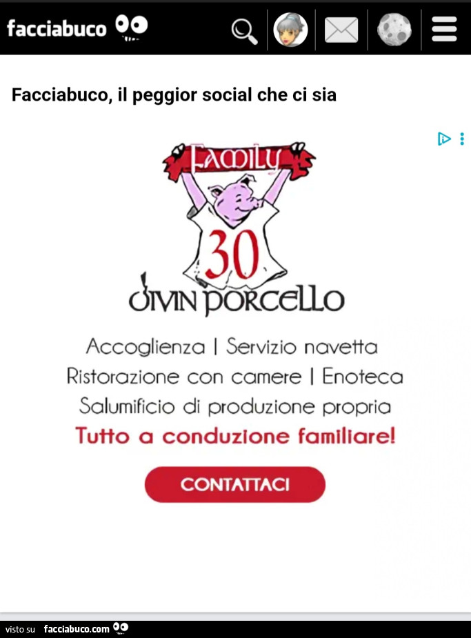 Pubblicità di Facciabuco Ristorante tipico Divin Porcello di Masera VB… buoni cibi Ossolani, da andarci assolutamente